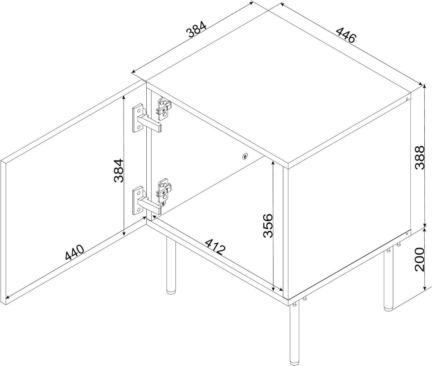 20250806150552_0e7262ba Κομοδίνα Ξύλινα Μαύρα 2τμχ 44.5x40x59cm - Image 7