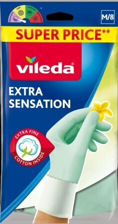 20250814120638_d5b11cef Vileda Γάντια Καθαριότητας Extra Sensation Πλαστικά Medium Πράσινα 2τμχ - Image 4