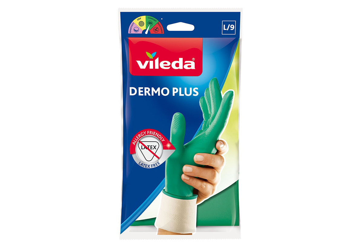 20250814120641_7cd096b6 Vileda Γάντια Καθαριότητας Dermo Plus Latex Large Πράσινα 2τμχ - Image 3