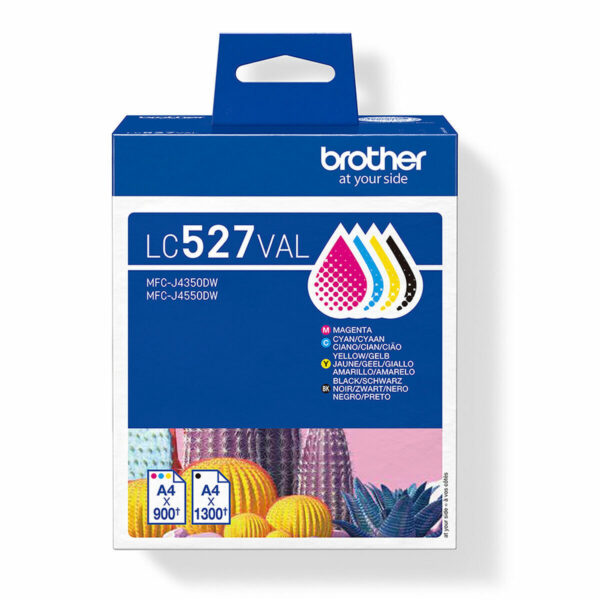 Brother LC527VAL Γνήσιο Πακέτο 4 Μελανιών Εκτυπωτή InkJet Κίτρινο / Κυανό / Ματζέντα / Μαύρο