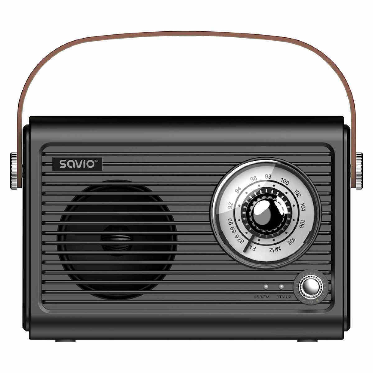 20250819124546_savio_rs_01_forito_radiofono_me_bluetooth_kai_usb Savio RS-01 Φορητό Ραδιόφωνο με Bluetooth και USB Μαύρο - Image 1