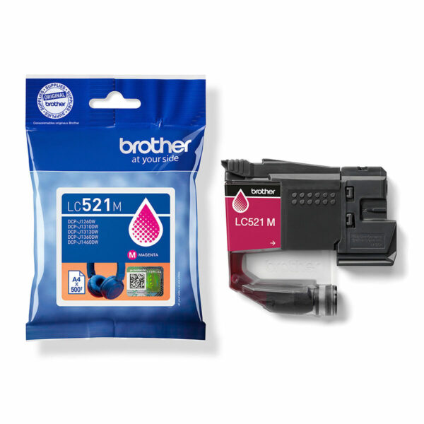 Brother LC521M Γνήσιο Μελάνι Εκτυπωτή InkJet Ματζέντα (LC-521M)