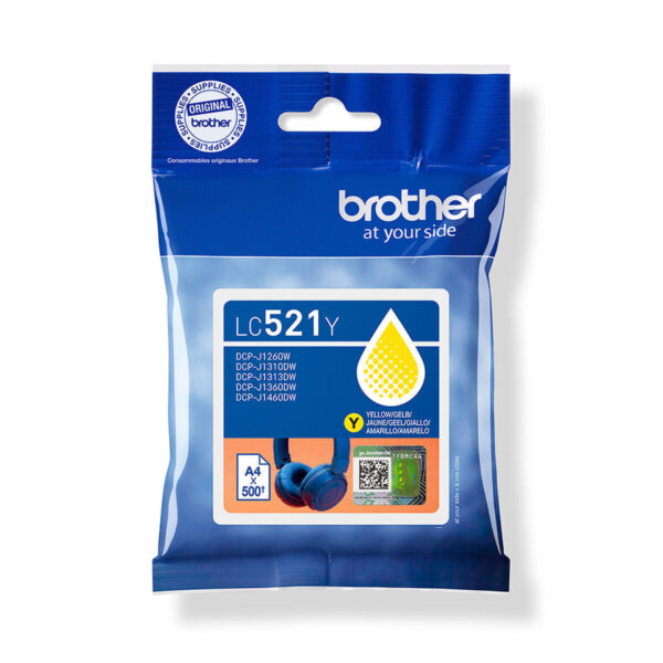Brother LC521Y Γνήσιο Μελάνι Εκτυπωτή InkJet Κίτρινο (LC-521Y)