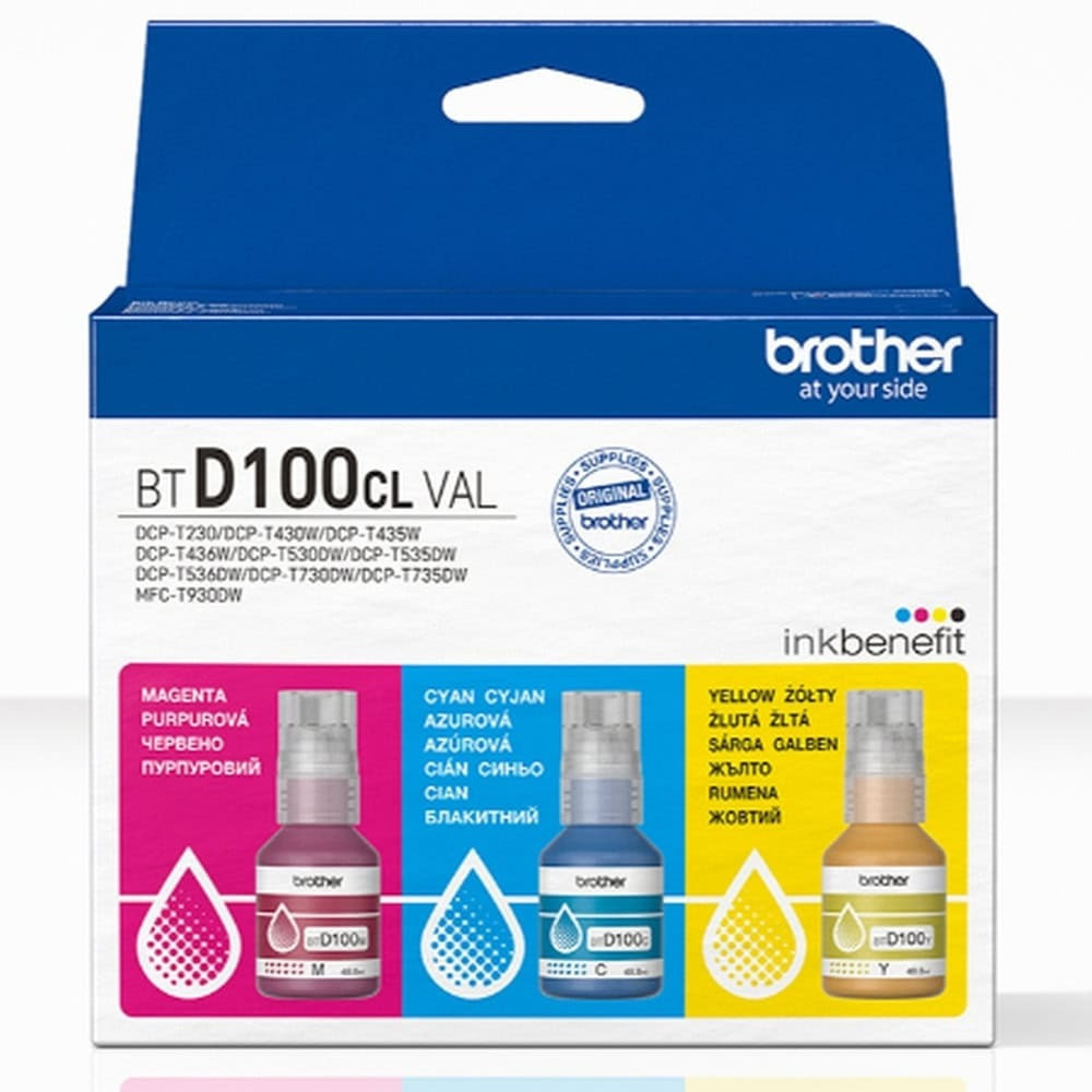 Brother BTD100 Γνήσιο Πακέτο 1 Μελανιών Εκτυπωτή InkJet Κίτρινο / Κυανό / Ματζέντα