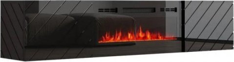 Ξύλινο Μαύρο - Μαύρο Γυαλιστερό 182.6x34.5x37.5εκ. 301126