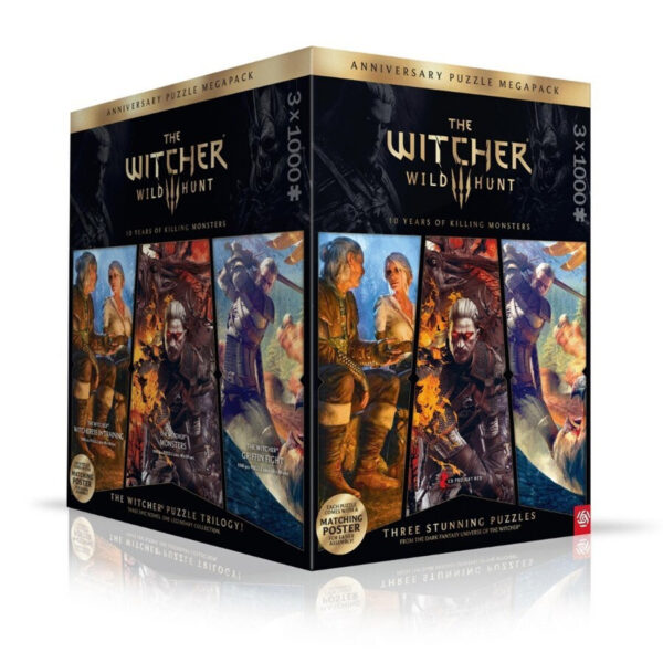 Puzzle Good Loot Premium Witcher 3 Wild Hunt 10 Years Killing Monsters 3x 1000 Pc S
