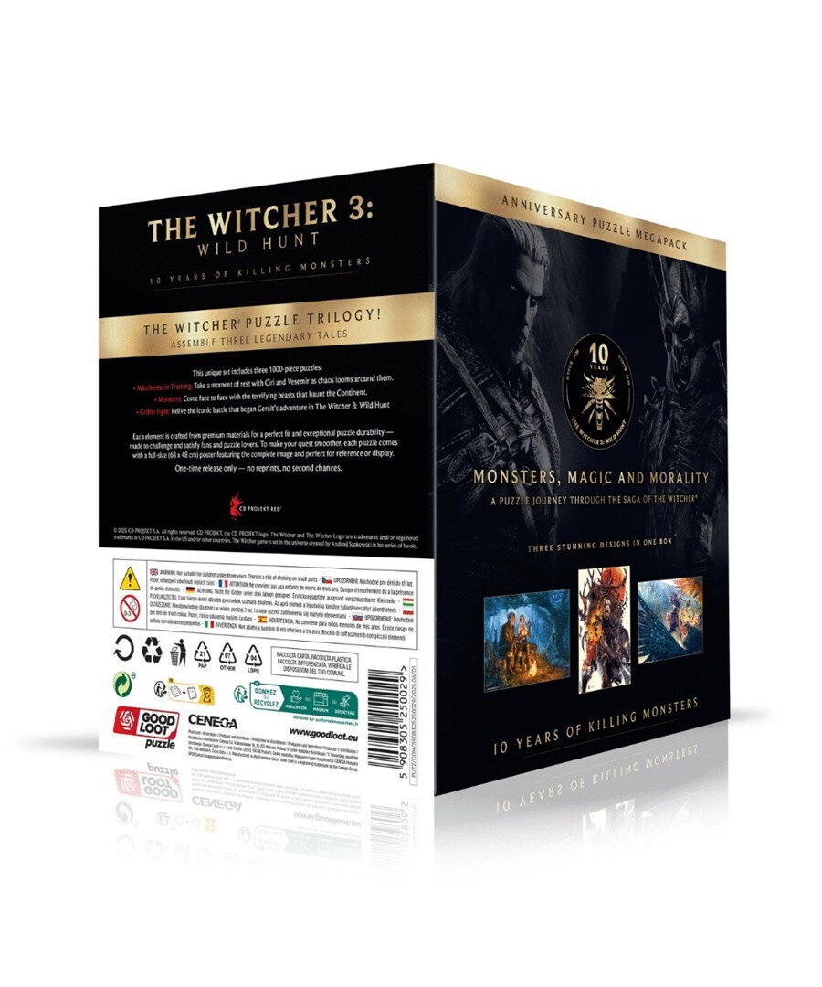 20250915135304_3e4efda5 Puzzle Good Loot Premium Witcher 3 Wild Hunt 10 Years Killing Monsters 3x 1000 Pc S - Image 3