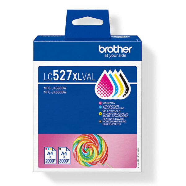 Brother LC527XLVAL Γνήσιο Πακέτο 4 Μελανιών Εκτυπωτή InkJet Κίτρινο / Κυανό / Ματζέντα / Μαύρο