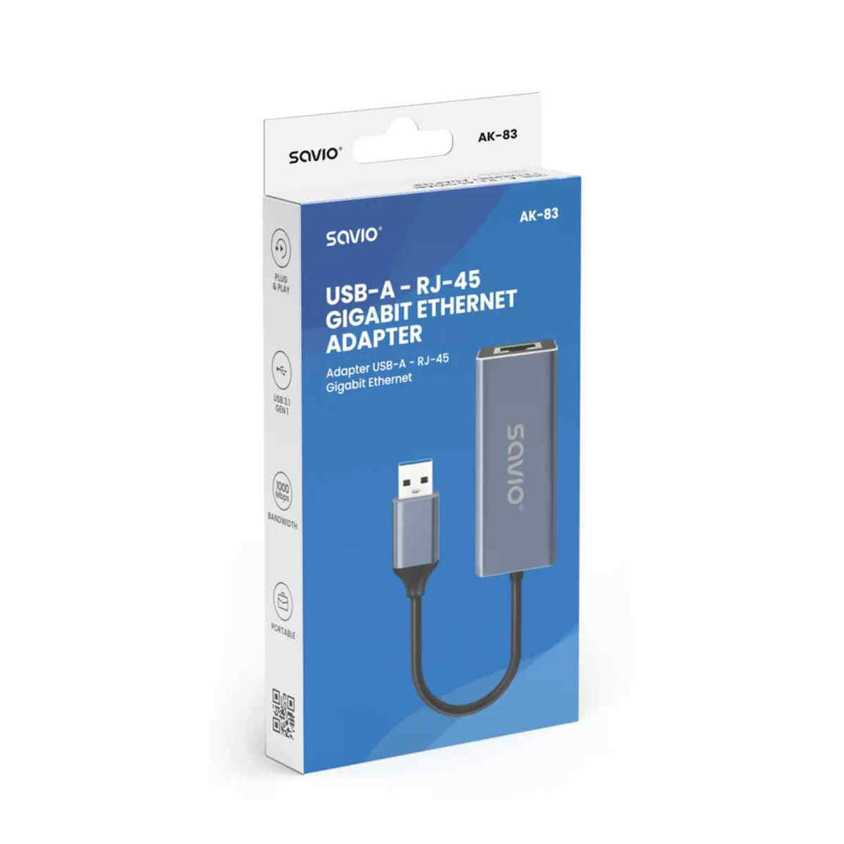 20250918165845_4205e8fa Savio USB Αντάπτορας Δικτύου για Ενσύρματη σύνδεση Gigabit Ethernet - Image 4