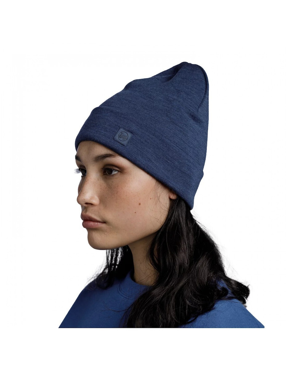 20250926131522_85bfa26f BuffMerino Beanie Ανδρικός Σκούφος Πλεκτός σε Navy Μπλε χρώμα - Image 2