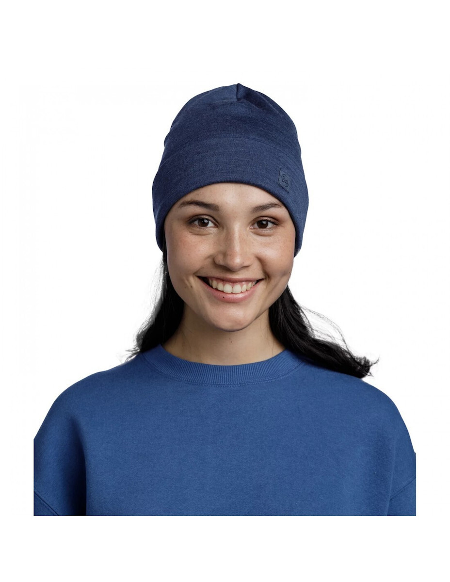20250926131530_6a2b3a31 BuffMerino Beanie Ανδρικός Σκούφος Πλεκτός σε Navy Μπλε χρώμα - Image 3