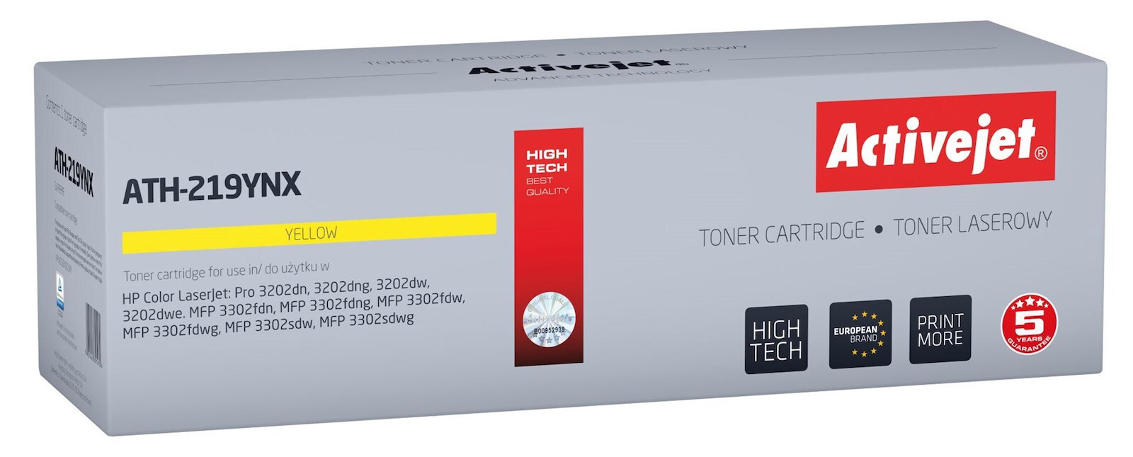 Active Jet Συμβατό Toner για Laser Εκτυπωτή HP Κίτρινο με Chip