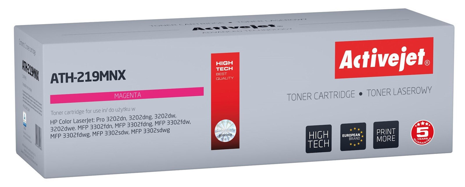 Active Jet Συμβατό Toner για Laser Εκτυπωτή HP W2193X 2500 Σελίδων Ματζέντα με Chip