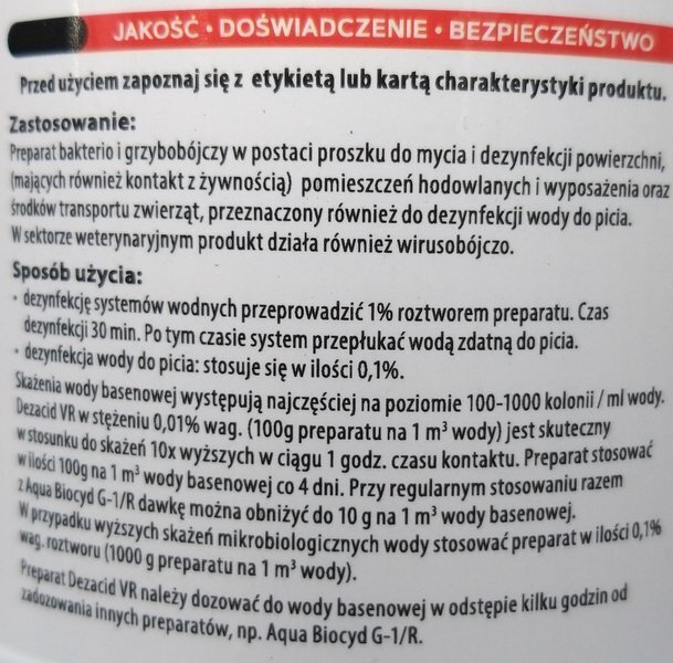 20251001144238_9b0d839f Acrylmed Dezacid Vr White Granules Aerobic Water Disinfection 0,4 Kg - Image 2