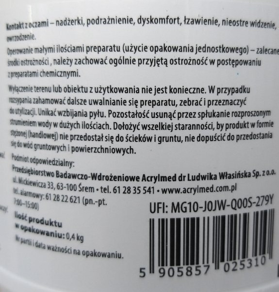 20251001144240_29b004e2 Acrylmed Dezacid Vr White Granules Aerobic Water Disinfection 0,4 Kg - Image 3
