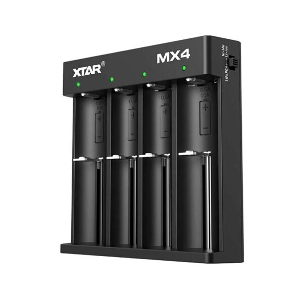 XTAR MX4 USB Φορτιστής 4 Μπαταριών Li-ion/Ni-MH Μεγέθους AA/AAA/18650/21700/16340/14500