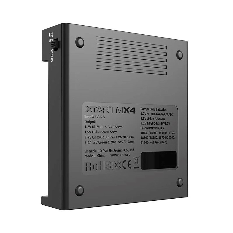 20251006170825_32befa59 XTAR MX4 USB Φορτιστής 4 Μπαταριών Li-ion/Ni-MH Μεγέθους AA/AAA/18650/21700/16340/14500 - Image 4