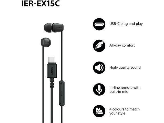 20251007123851_69873953 Sony Ier-ex15c In-ear Handsfree Ακουστικά με Βύσμα USB-C Μαύρο - Image 2