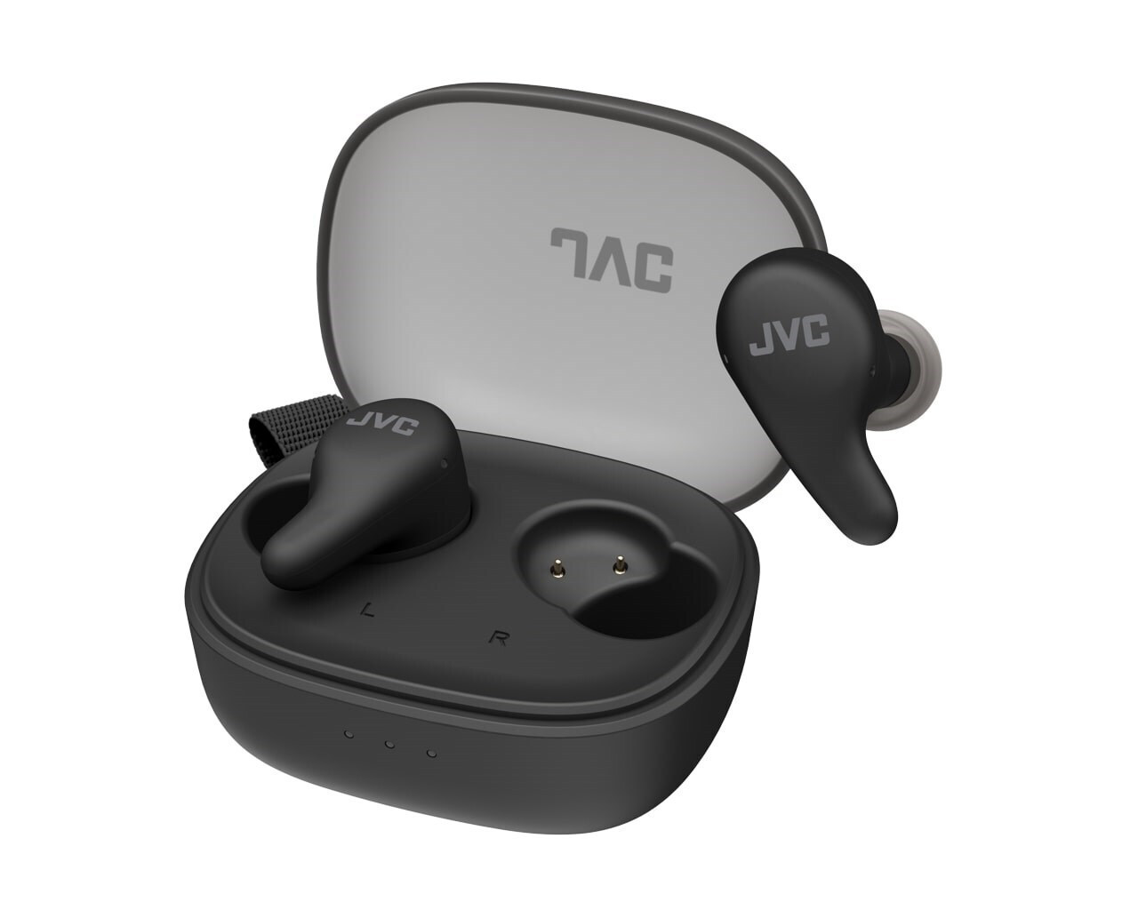 20251008153327_jvc_gumy_noise_in_ear_bluetooth_handsfree_akoustika_me_antochi_ston_idrota_kai_thiki_fortisis_mayra JVC Gumy Noise In-ear Μαύρα - Image 1