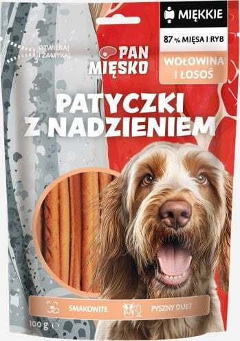 Dog Treats Sticks Beef Salmon Filling Adult 100g