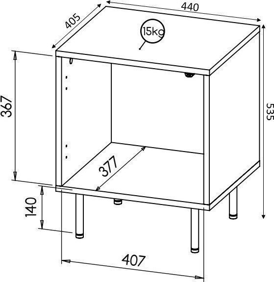 20251010104215_141a45f8 Κομοδίνα Cama Meble Ξύλινα Μαύρα 2τμχ 44x40.5x53.5cm - Image 4