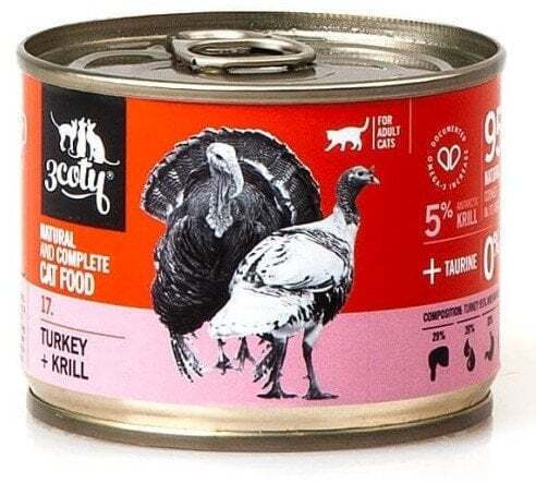 3coty Υγρή Τροφή για Ενήλικες Γάτες σε Κονσέρβα με Γαλοπούλα 180gr