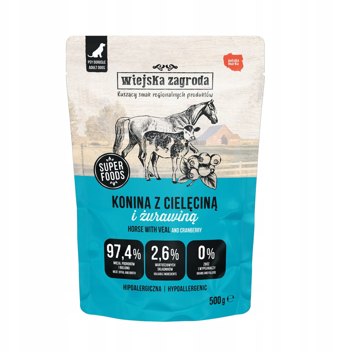 Wiejska Zagroda Υγρή Τροφή Σκύλων 500gr