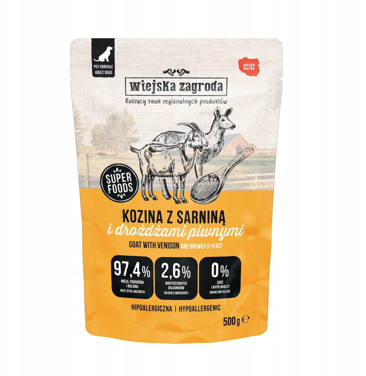 Wiejska Zagroda Υγρή Τροφή Σκύλων με Ελάφι 500gr