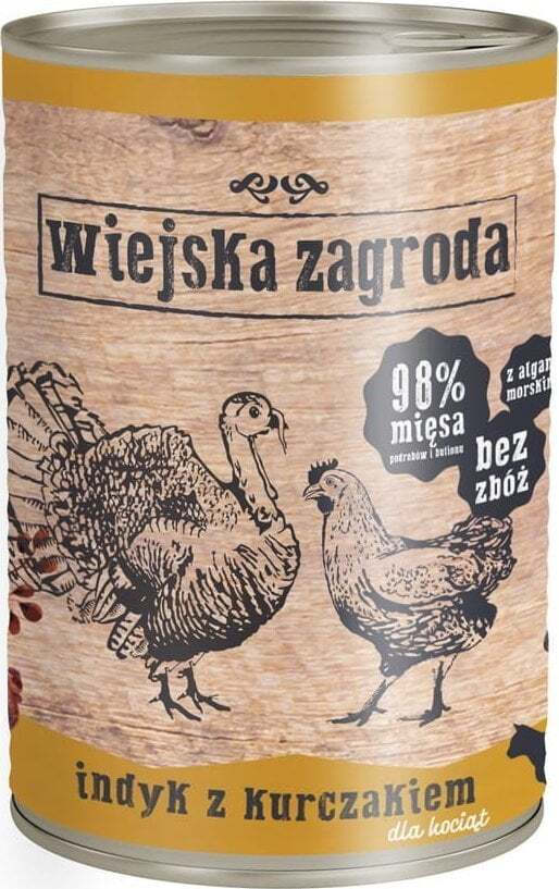 Wiejska Zagroda Υγρή Τροφή για Γάτες με Γαλοπούλα και Κοτόπουλο 400gr