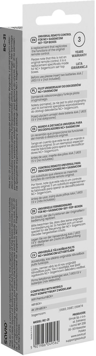 20251015101315_79a1d2c3 Savio Universal Τηλεχειριστήριο για Τηλεοράσεις 5901986049562 - Image 3
