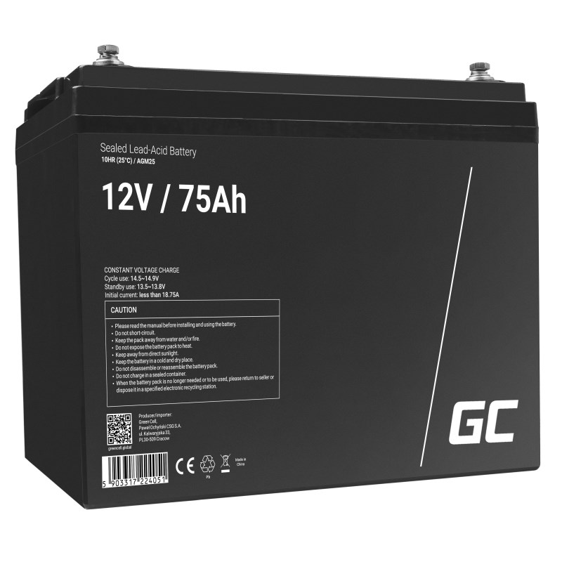 I2X1S656j0F0l1s6I2G0b354U3f36185 Green Cell με Χωρητικότητα 75Ah και Τάση 12V AGM25 1τμχ - Image 3