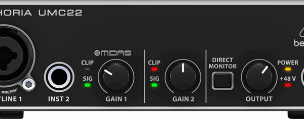 Behringer Εξωτερική Επαγγελματική Κάρτα Ήχου U-Phoria UMC22 Συνδεσιμότητα USB