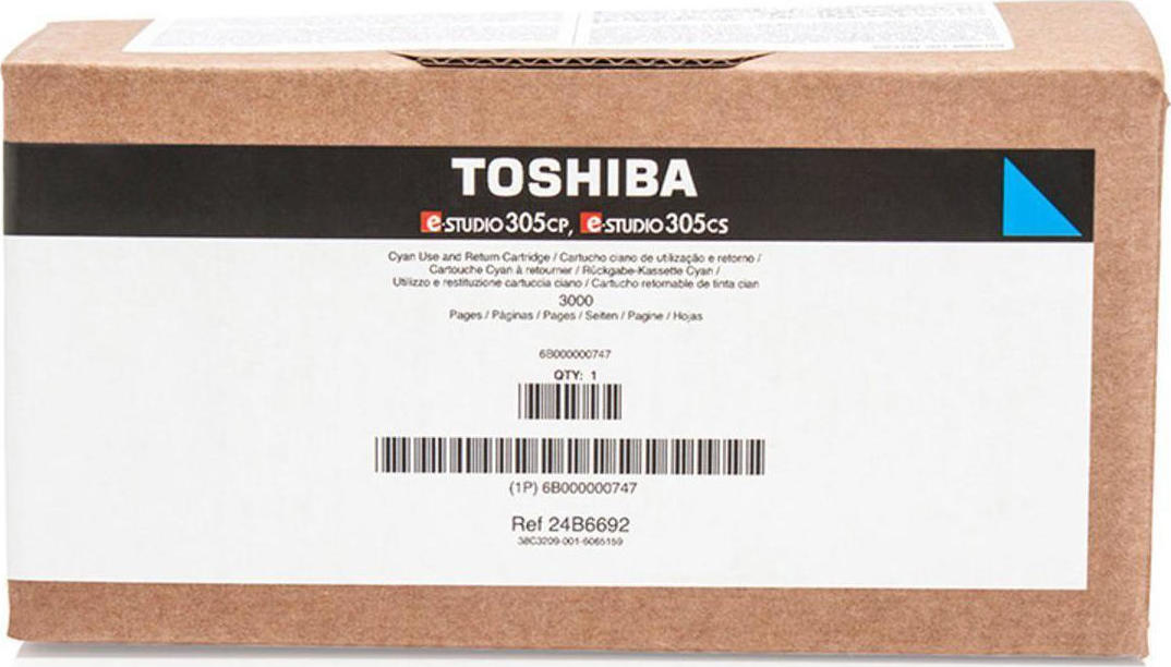 Toshiba T-305PC-R Γνήσιο Toner Laser Εκτυπωτή Κυανό Return Program 3000 Σελίδων (6B000000747)