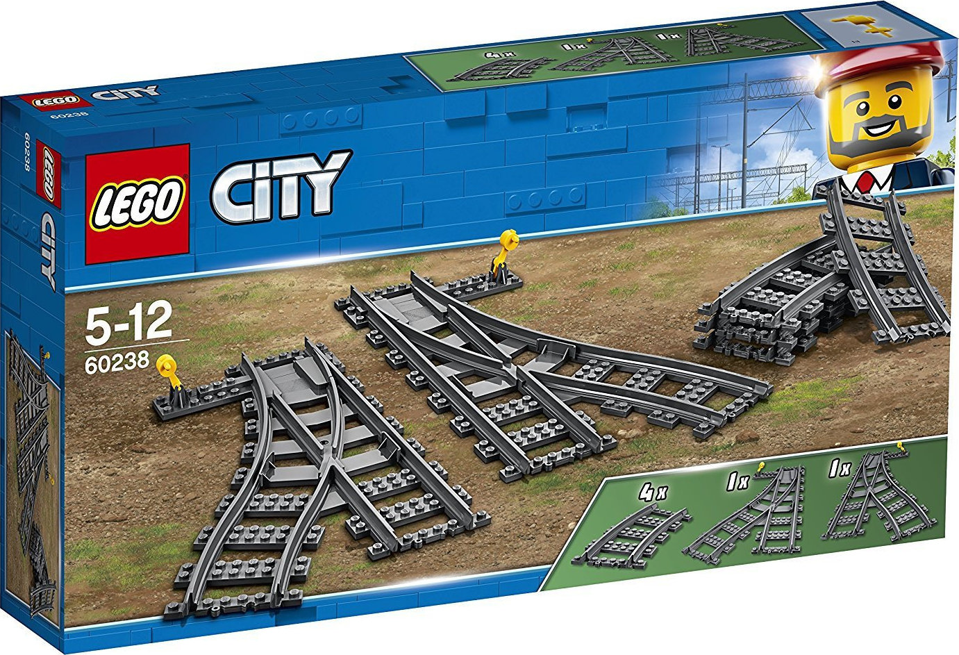 Lego City Switch Tracks για 5 - 12 Ετών 20τμχ