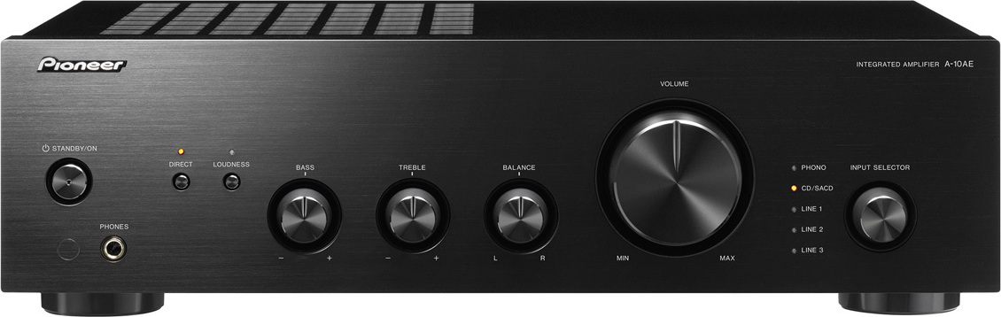 Pioneer A-10AE-B Ολοκληρωμένος Ενισχυτής Hi-Fi Stereo 50W/4Ω 30W/8Ω A10AEBMGP Μαύρος
