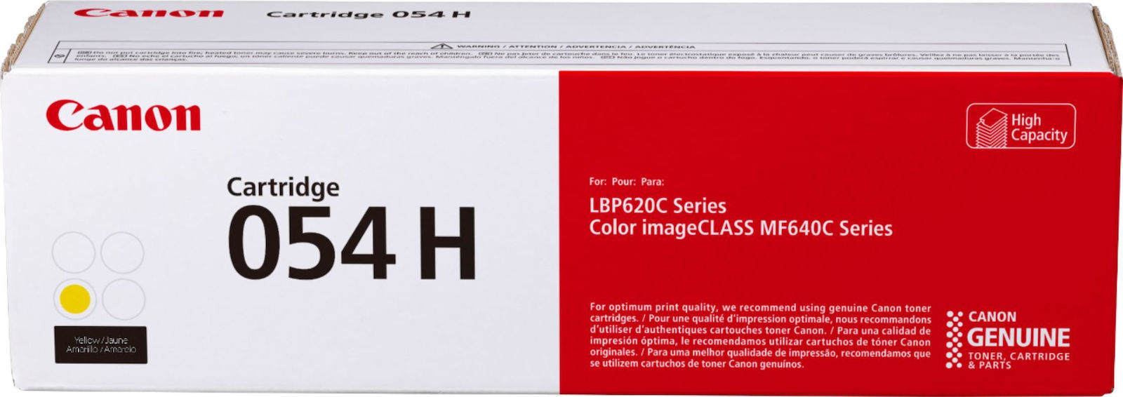Canon 054H Γνήσιο Toner Laser Εκτυπωτή Κίτρινο High Capacity 2300 Σελίδων (3025C002)