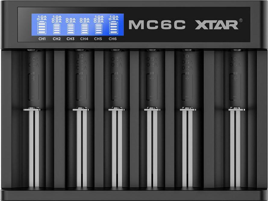 XTAR MC6C USB Φορτιστής 6 Μπαταριών Li-ion Μεγέθους 18650