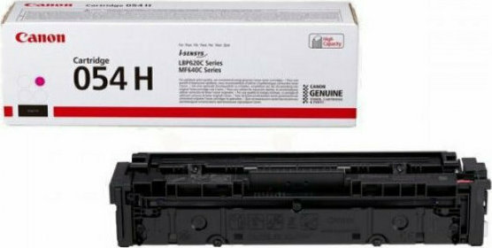 Canon 054H Γνήσιο Toner Laser Εκτυπωτή Ματζέντα High Capacity 2300 Σελίδων (3026C002)