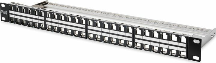 Digitus Patch Panel Keystone για Rack 1U 19" 48 Θυρών Μαύρο
