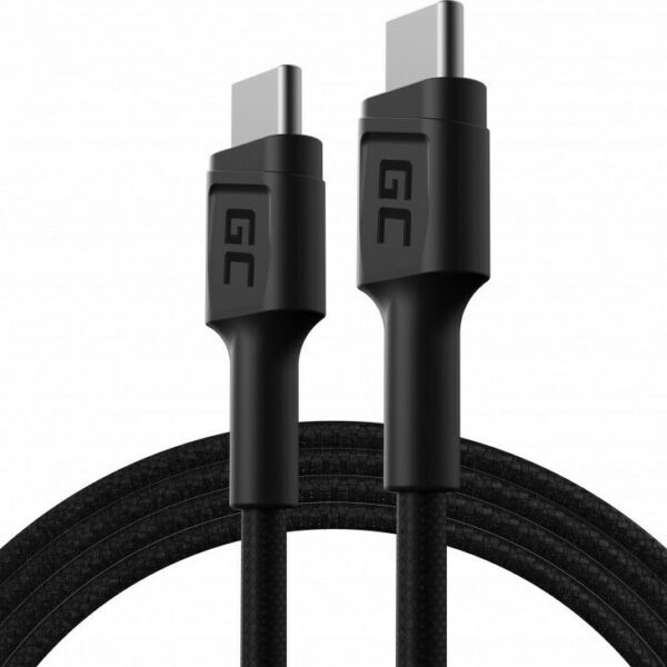 Green Cell PowerStream Braided USB 2.0 Cable USB-C male - USB-C 60W Μαύρο 1.2m (KABGC30)