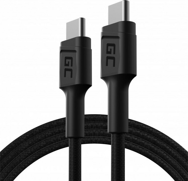 Green Cell PowerStream Braided USB 2.0 Cable USB-C male - USB-C 60W Μαύρο 1.2m (KABGC30)