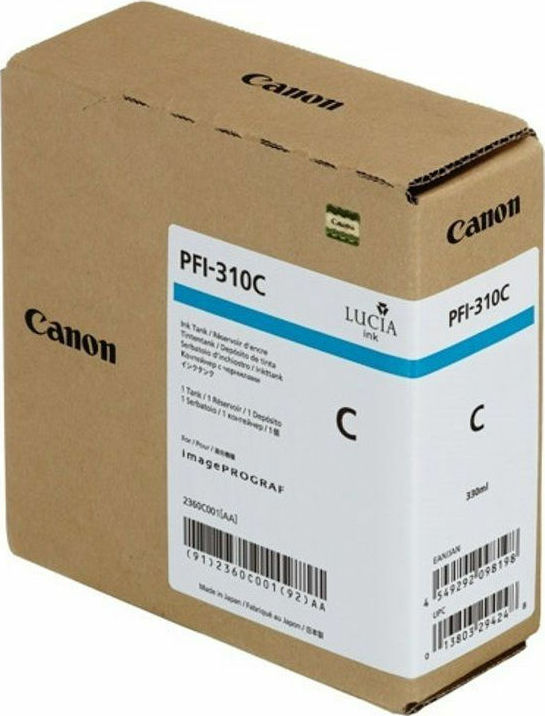 Canon PFI-310 Γνήσιο Μελάνι Εκτυπωτή InkJet Κυανό (2360C001)