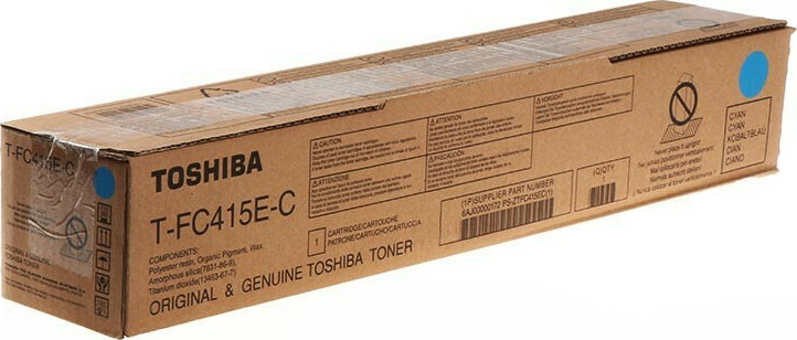 Toshiba T-FC415EC Γνήσιο Toner Laser Εκτυπωτή Κυανό (6AJ00000172)