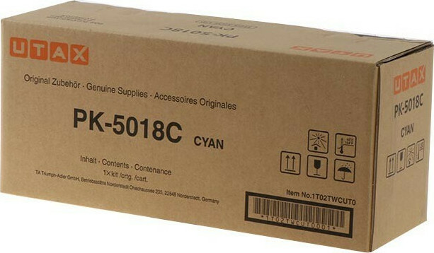 Utax PK-5018C Γνήσιο Toner Laser Εκτυπωτή Κυανό 11000 Σελίδων (1T02TWCUT0)