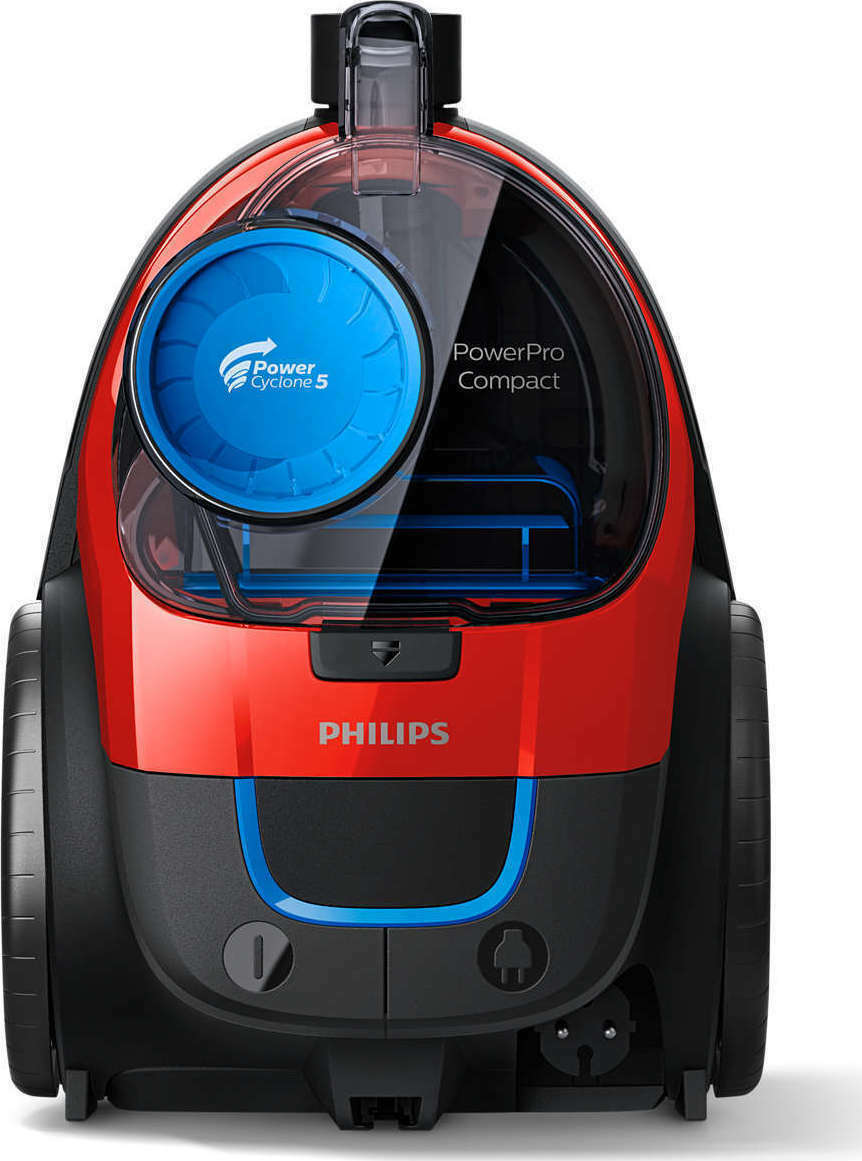 Philips Powerpro Compact Ηλεκτρική Σκούπα 900W με Κάδο 1.5lt Κόκκινη