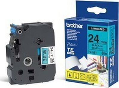 Brother TZE-551 Ταινία Ετικετογράφου 8m x 24mm σε Μπλε Χρώμα