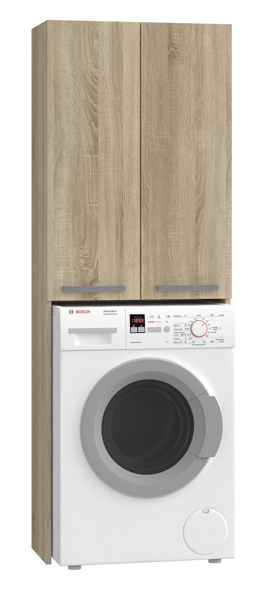 Topeshop Pola DD Ντουλάπι Μπάνιου Πλυντηρίου Μ64xΒ30xΥ183cm Sonoma