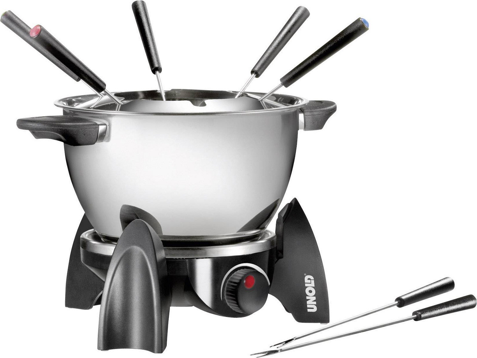 20221107120911_unold_48615_skeyos_gia_fonty_ilektriko_metalliko_48615 Unold Σκεύος για Φοντύ Ηλεκτρικό Μεταλλικό 6 Ατόμων Ασημί 11.5x11.5x16.5εκ. - Image 1