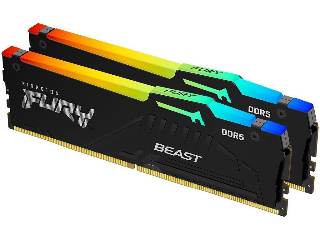 Kingston Fury Beast RGB DDR5 16GB RAM με 2x8GB Modules και Ταχύτητα 5600 για Desktop KF556C36BBEAK2-16