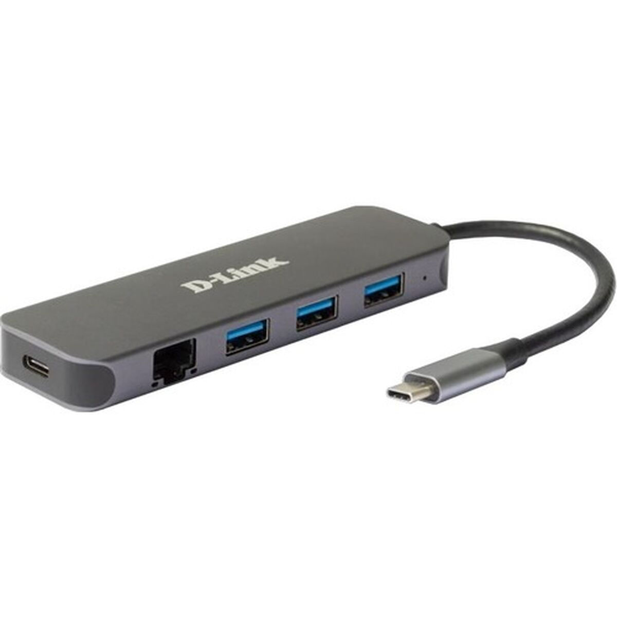 20230321132535_d_link_usb_3_0_hub_4_thyron_me_syndesi_usb_c_ethernet_thyra_fortisis_gri_dub_2334 D-Link USB 3.0 Hub 4 Θυρών με σύνδεση USB-C / Ethernet & Θύρα Φόρτισης Γκρι - Image 1
